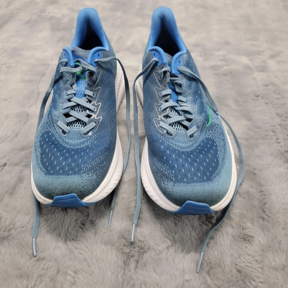 Hoka One One Mach 6 Shoes Mens 11.5 Blue Low Top Road Running Cushioned Sneakers